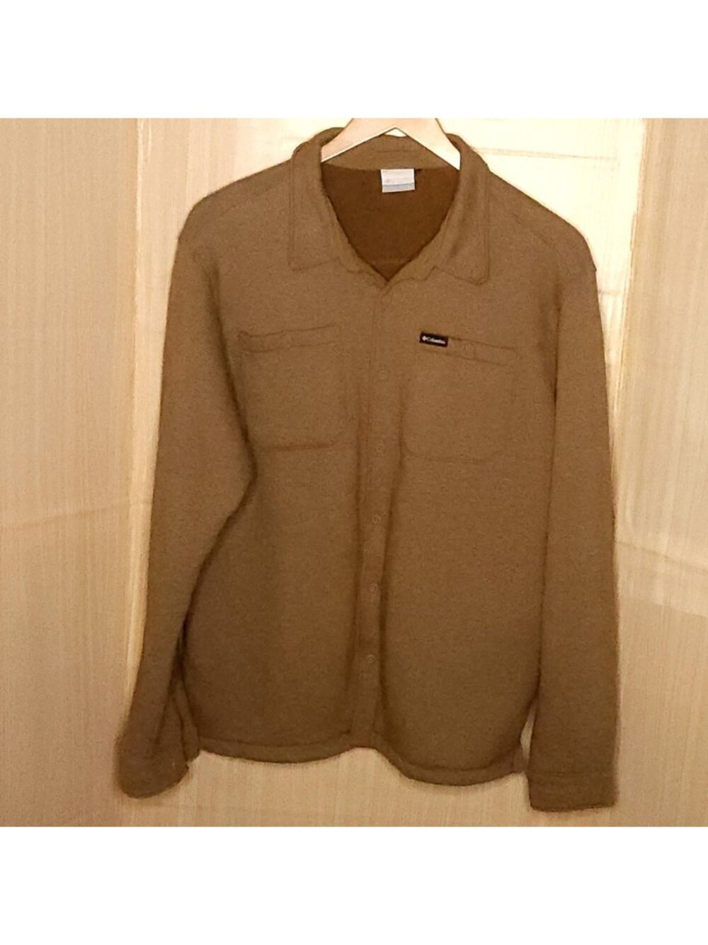 Columbia Mens Tan Brown Knit Fleece Lined Jacket Large